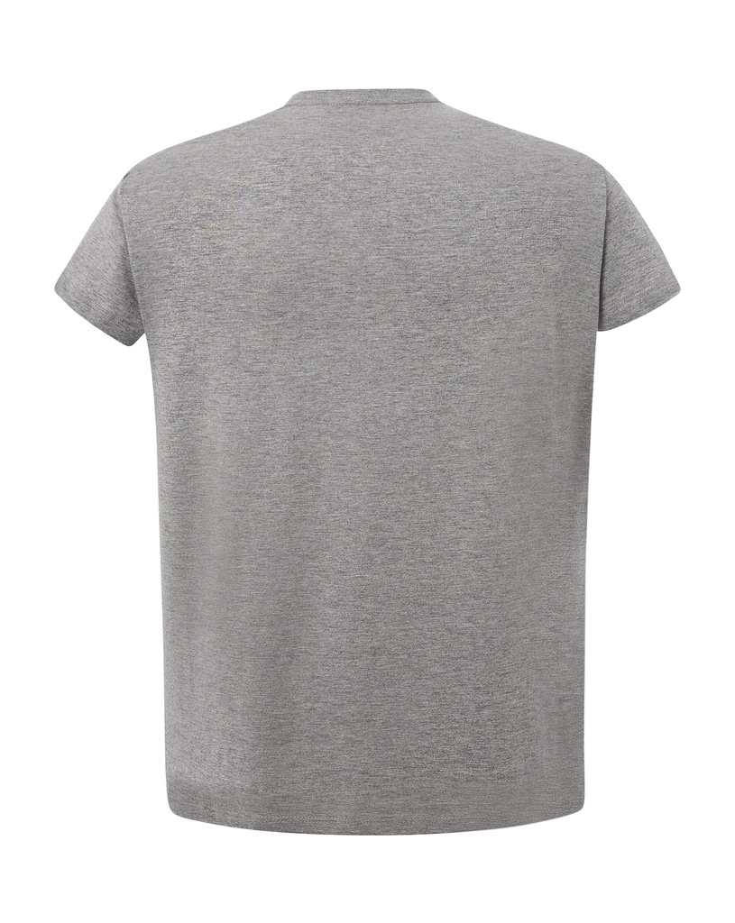 Damski T-Shirt Slim z Krótkim Rękawem - Grey Melange
