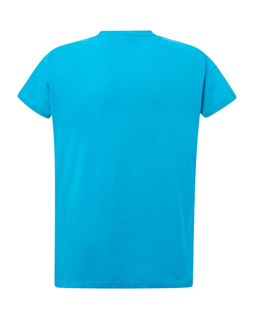 Damski T-Shirt Slim z Krótkim Rękawem - Turquoise