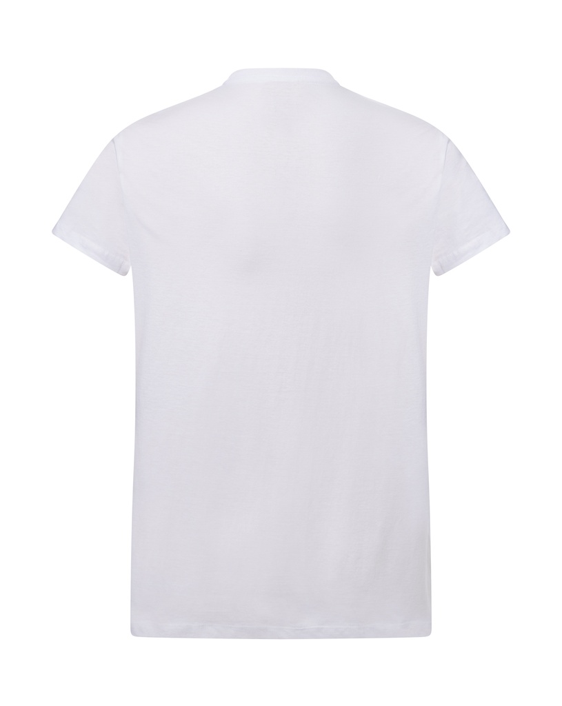 Damski T-Shirt Slim z Krótkim Rękawem - White