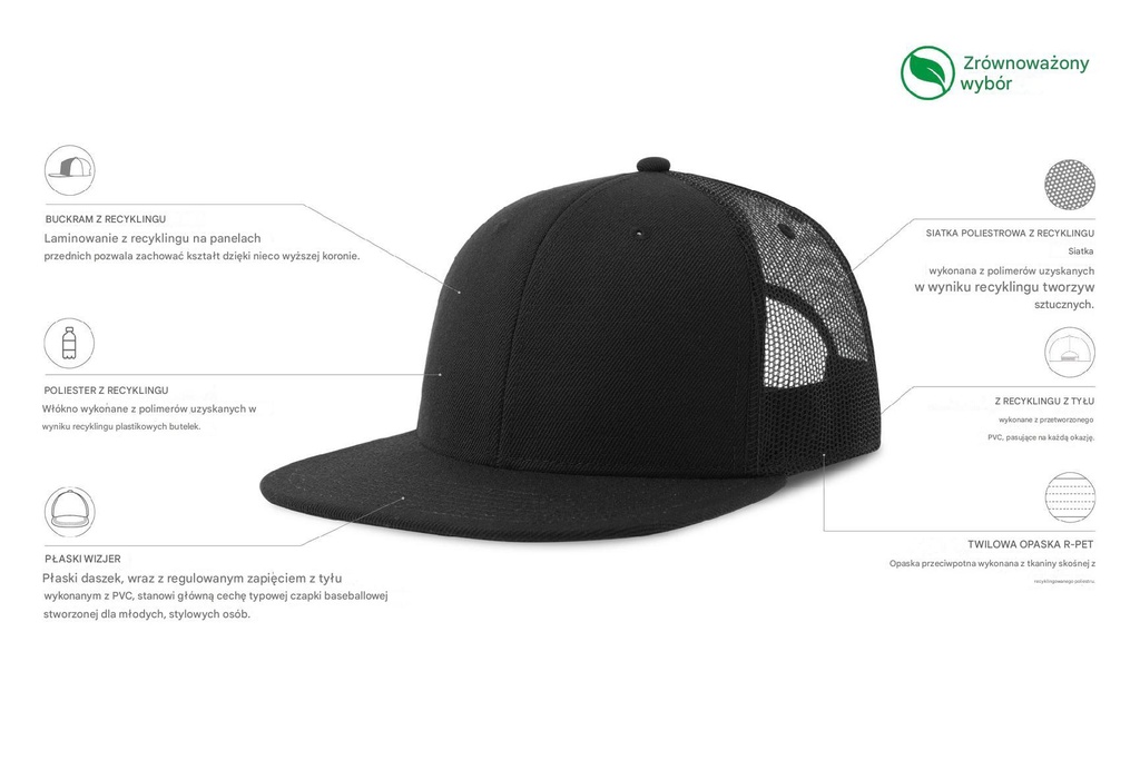 Czapka Snap Mesh-S - Black