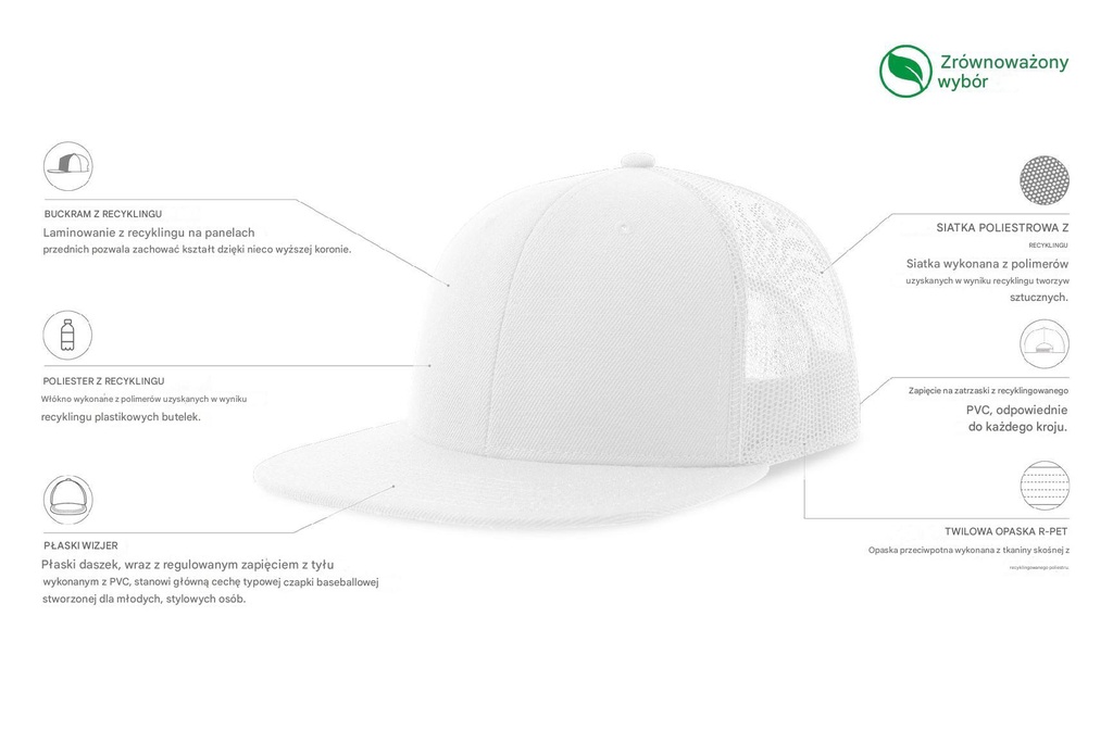 Czapka Snap Mesh-S - White