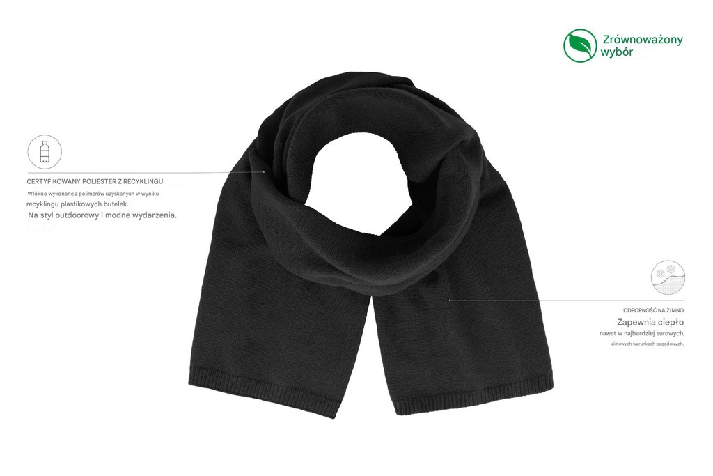 Szalik Wind z recyklingu - Black