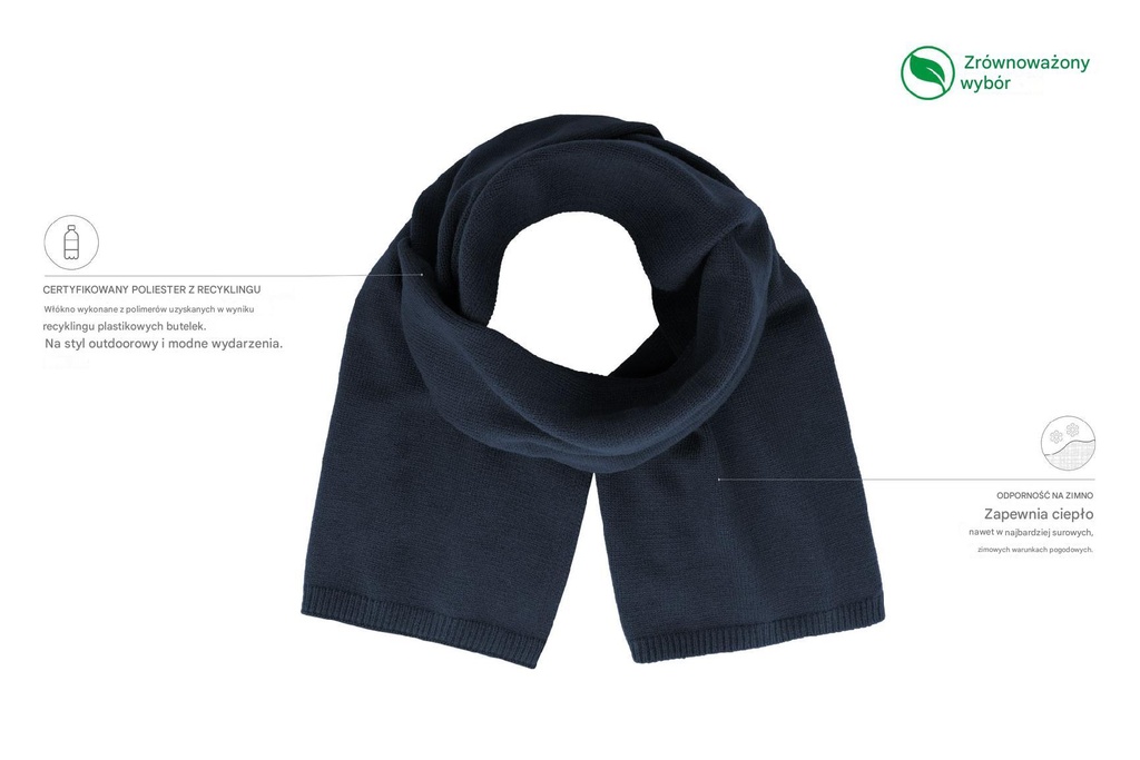 Szalik Wind z recyklingu - Navy