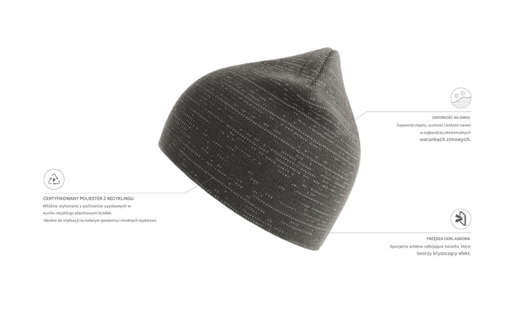 Czapka Shine - Dark Grey Melange