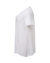 Damski T-shirt Slub z Dekoltem w Serek - White
