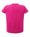 Damski t-shirt slim z dekoltem V, krótki rękaw - Fuchsia