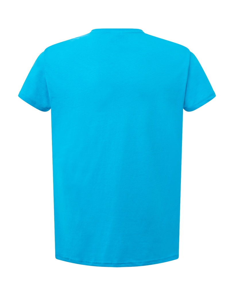 Damski t-shirt slim z dekoltem V, krótki rękaw - Turquoise