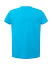 Damski t-shirt slim z dekoltem V, krótki rękaw - Turquoise
