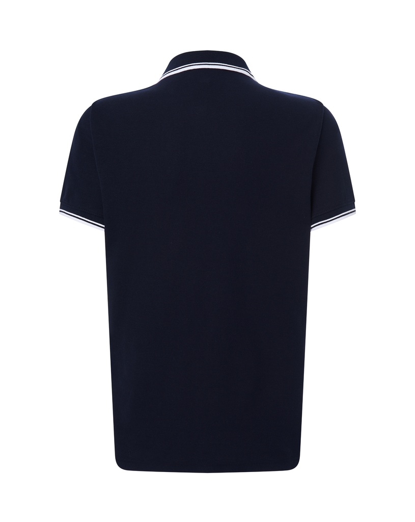 Męskie Polo Regular z Krótkim Rękawem - Navy & White