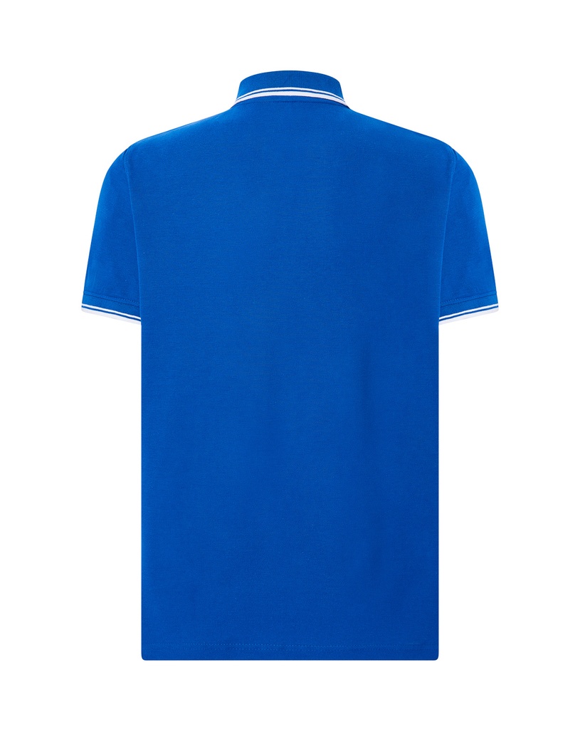Męskie Polo Regular z Krótkim Rękawem - Royal Blue & White