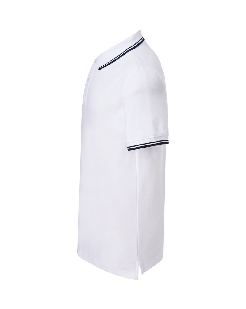 Męskie Polo Regular z Krótkim Rękawem - White & Navy