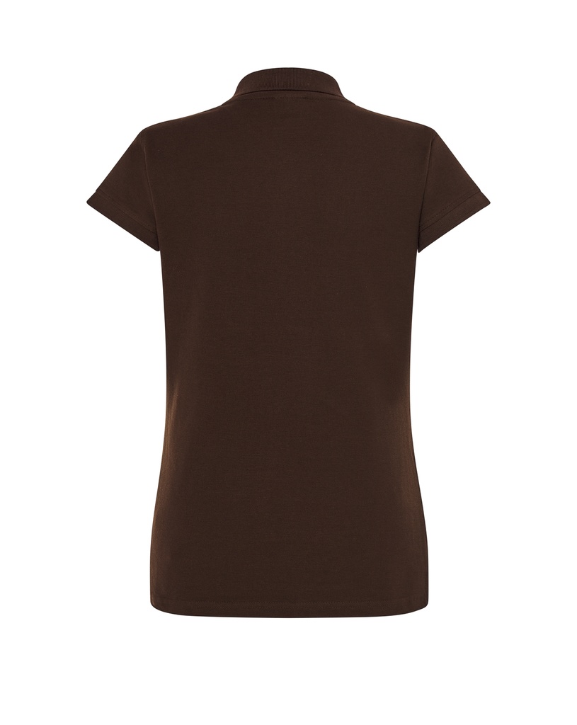 Damska koszulka polo Slim z krótkim rękawem - Chocolate