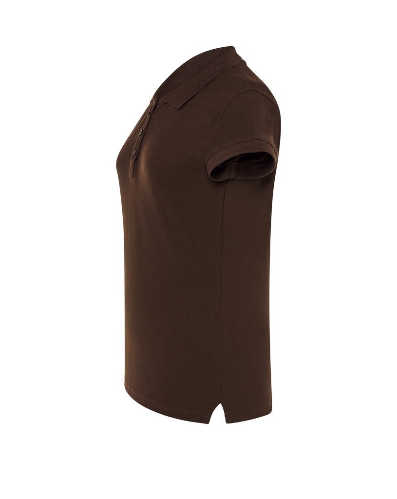 Damska koszulka polo Slim z krótkim rękawem - Chocolate