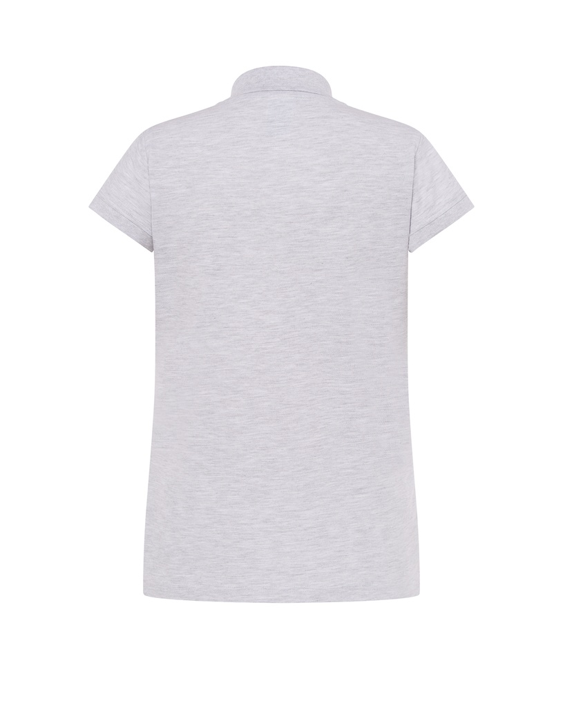 Damska koszulka polo Slim z krótkim rękawem - Ash Melange