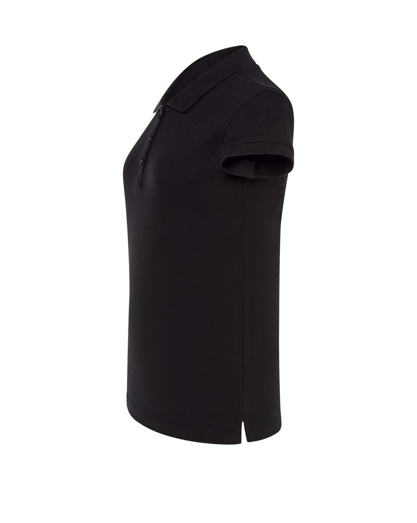 Damska koszulka polo Slim z krótkim rękawem - Black