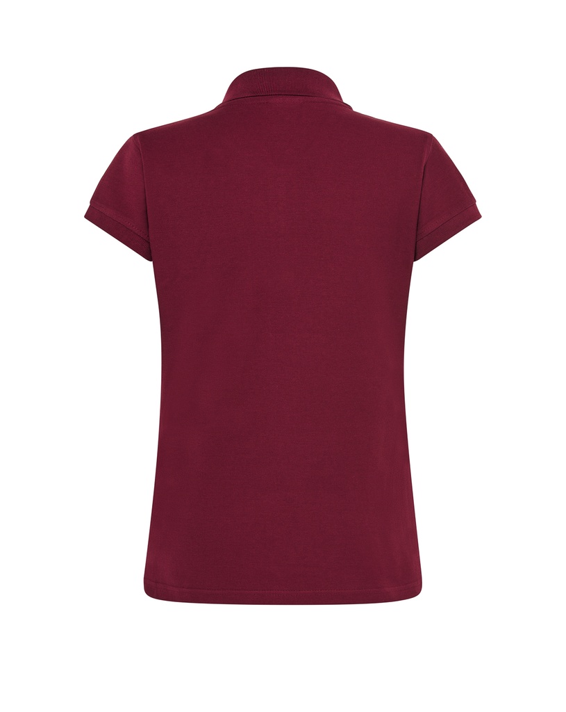 Damska koszulka polo Slim z krótkim rękawem -Burgundy