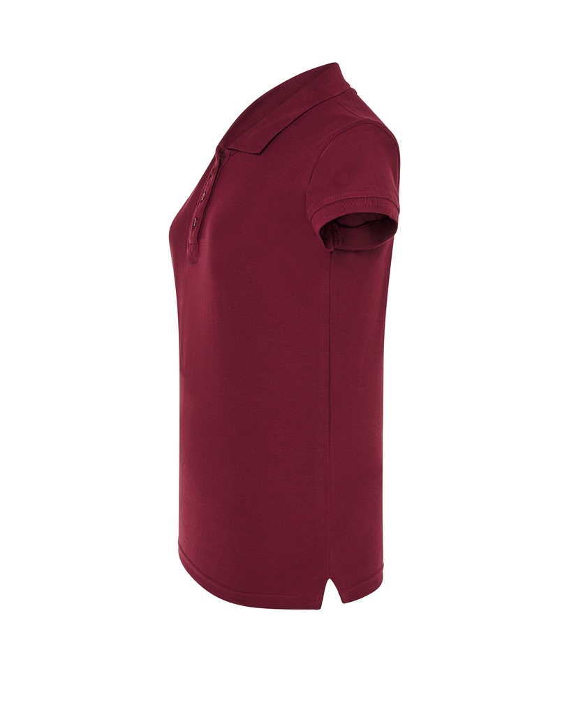 Damska koszulka polo Slim z krótkim rękawem -Burgundy