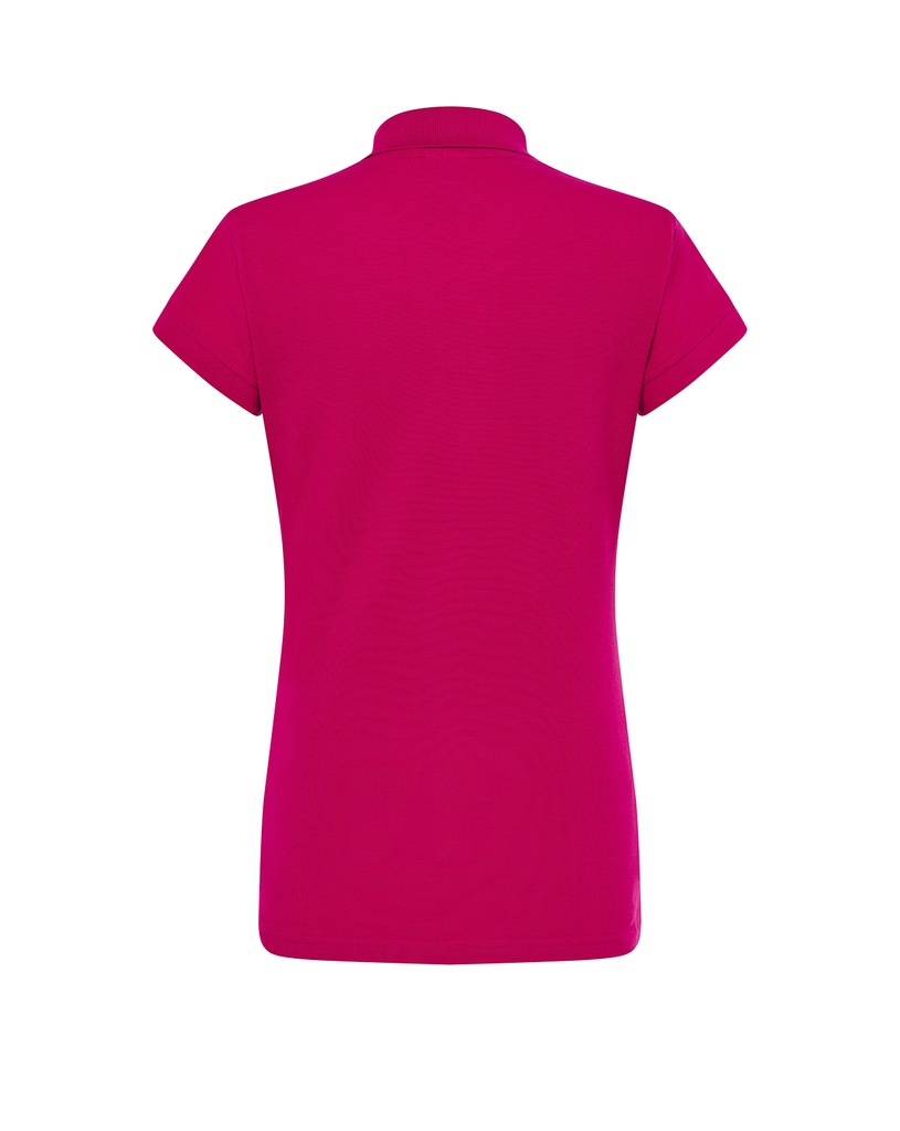 Damska koszulka polo Slim z krótkim rękawem - Fuchsia