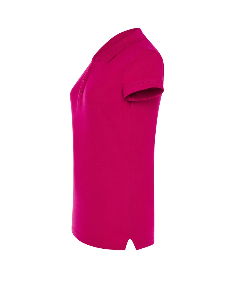 Damska koszulka polo Slim z krótkim rękawem - Fuchsia