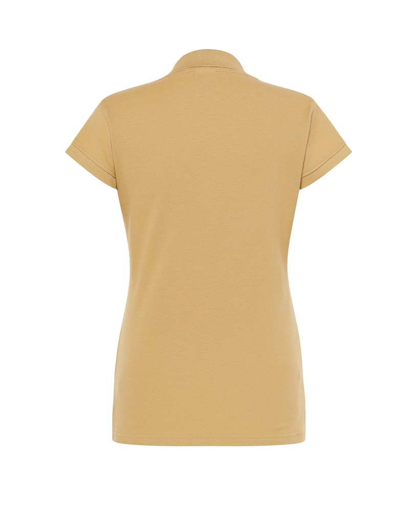 Damska koszulka polo Slim z krótkim rękawem - Sand