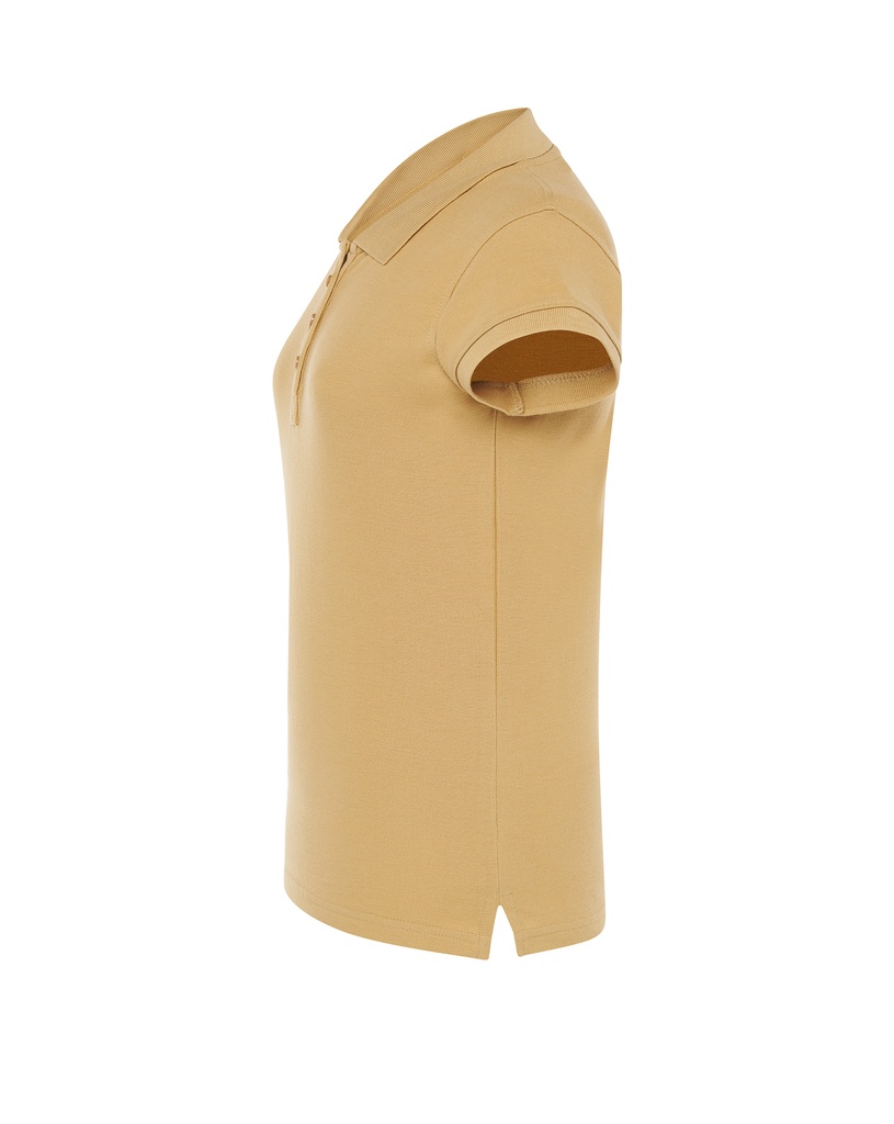 Damska koszulka polo Slim z krótkim rękawem - Sand