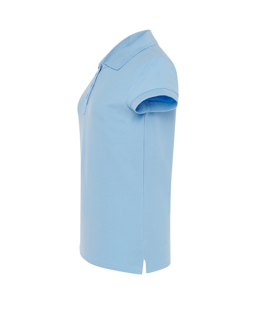 Damska koszulka polo Slim z krótkim rękawem - Sky