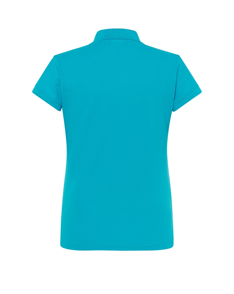 Damska koszulka polo Slim z krótkim rękawem - Turquoise