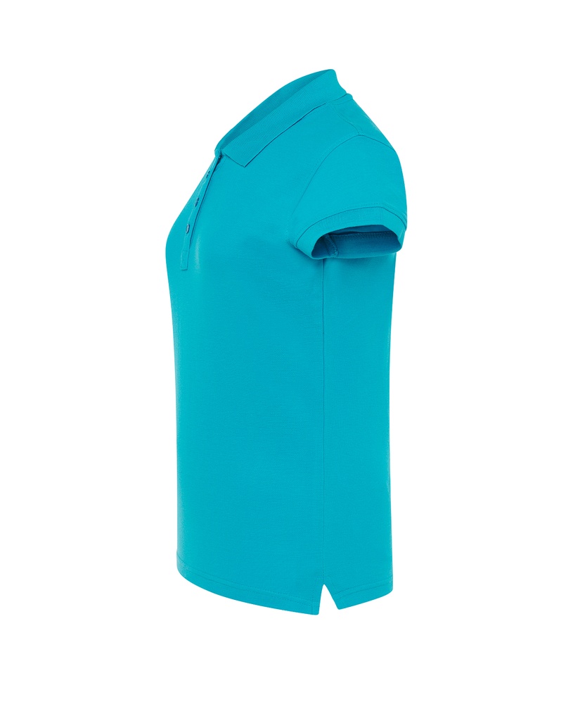 Damska koszulka polo Slim z krótkim rękawem - Turquoise