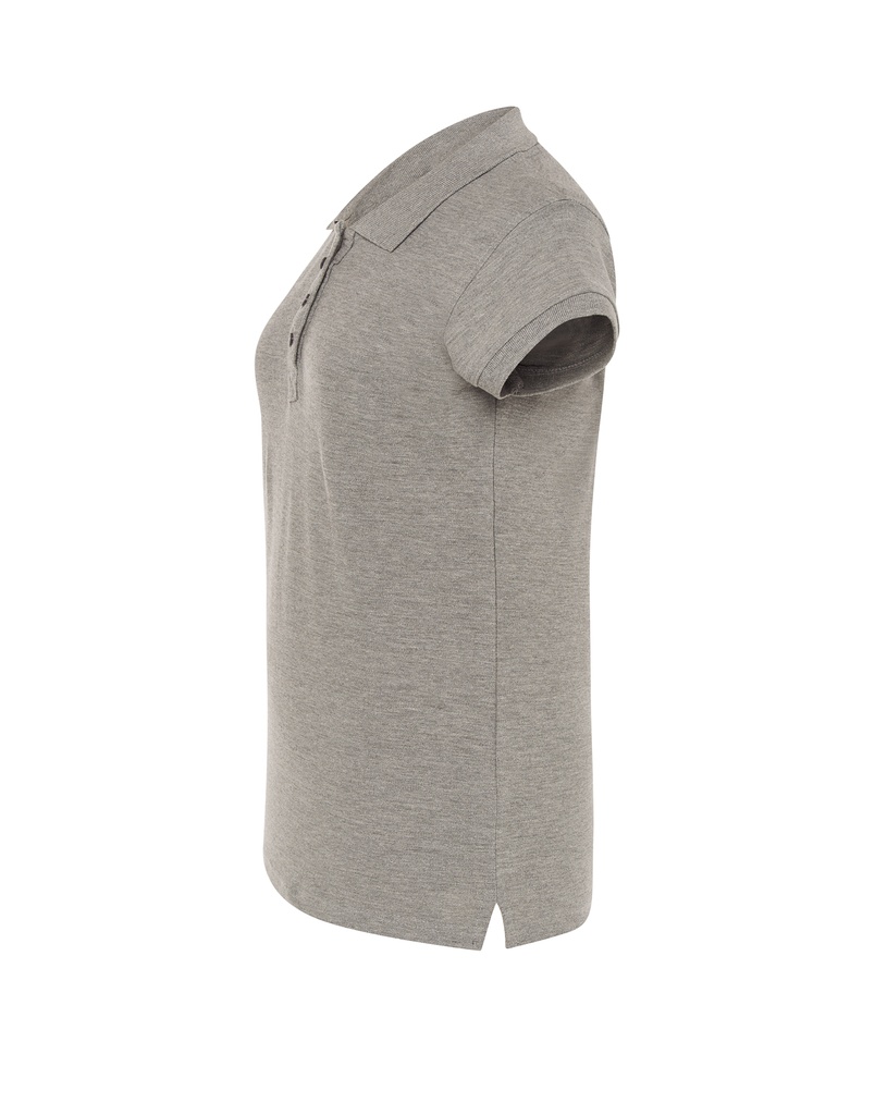 Damska koszulka polo Slim z krótkim rękawem - Grey Melange