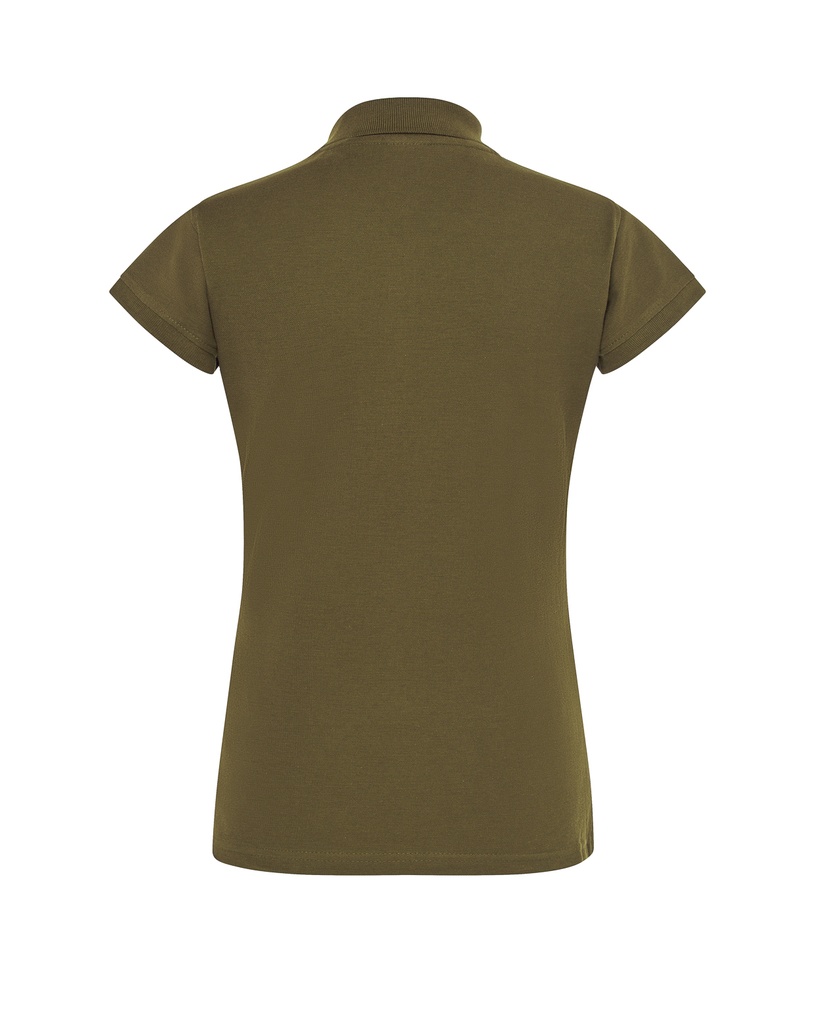 Damska koszulka polo Slim z krótkim rękawem - Khaki