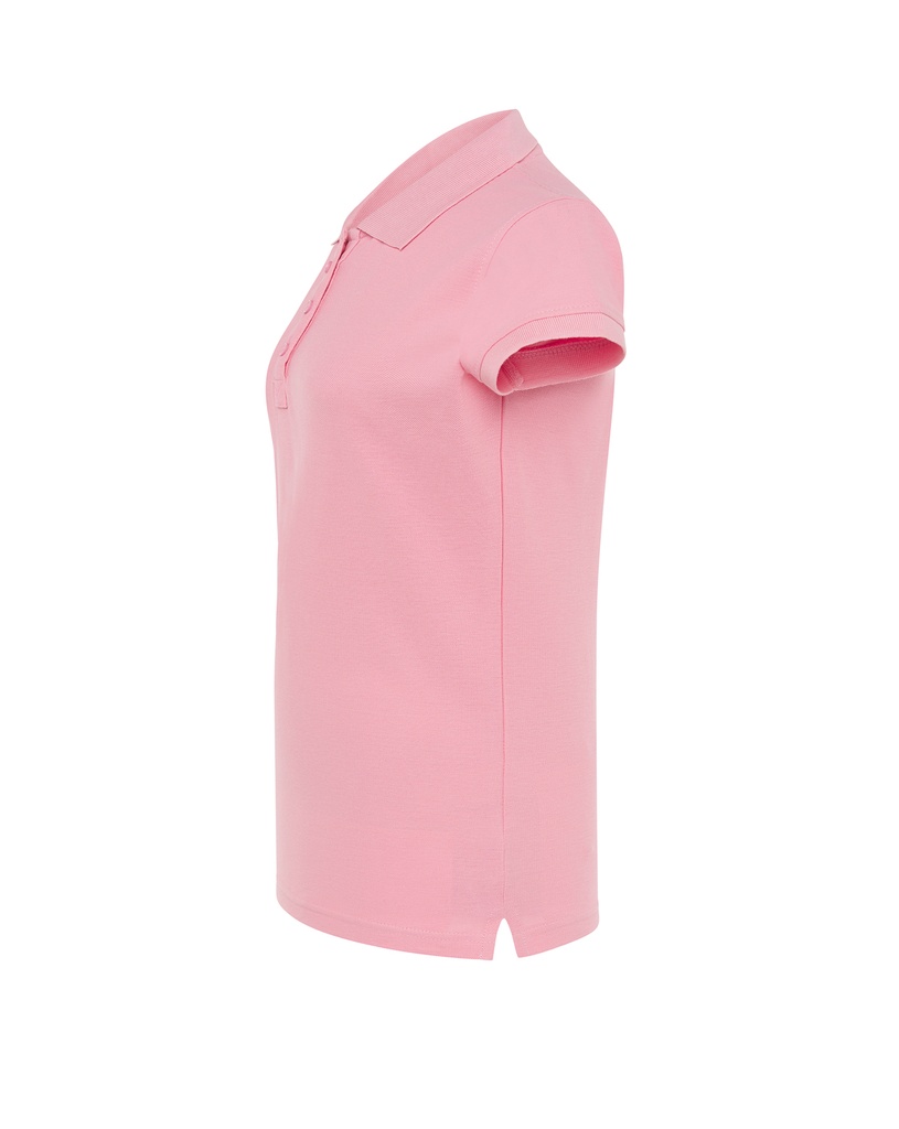 Damska koszulka polo Slim z krótkim rękawem - Pink
