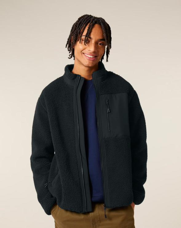 Brooker – uniseksowa kurtka sherpa- Black