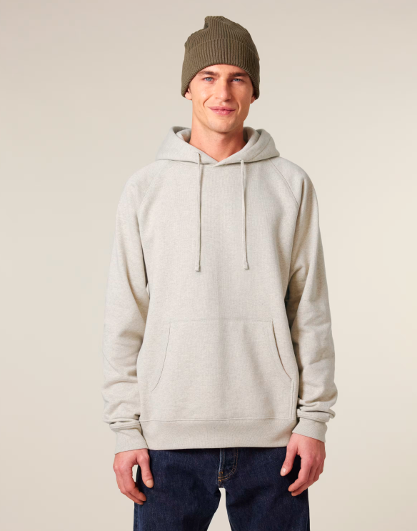 Unisexowa luźna bluza raglanowa z kapturem - Heather Haze