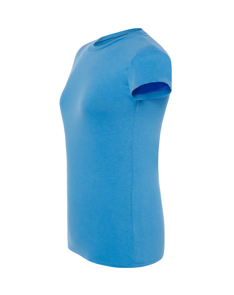 Damski t-shirt slim z krótkim rękawem - Azure