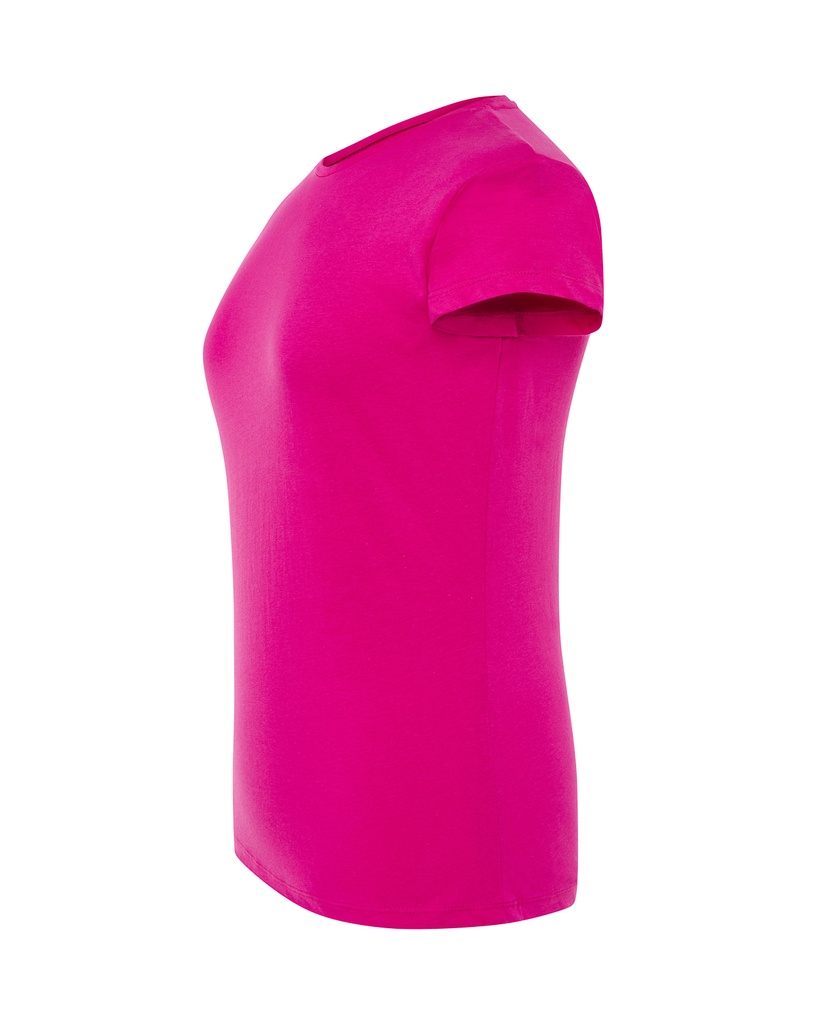 Damski t-shirt slim z krótkim rękawem - Fuchsia
