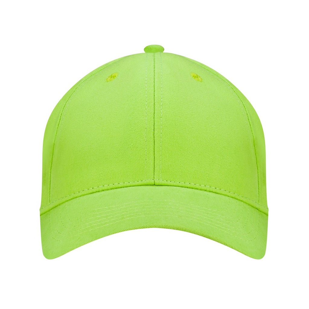 Czapka 6-panelowa z metalowym zapięciem - Lime