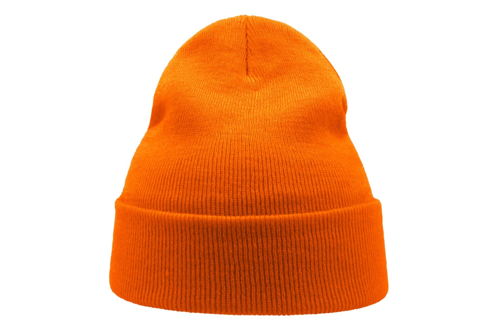 Czapka beanie z recyklingu - Orange Fluo