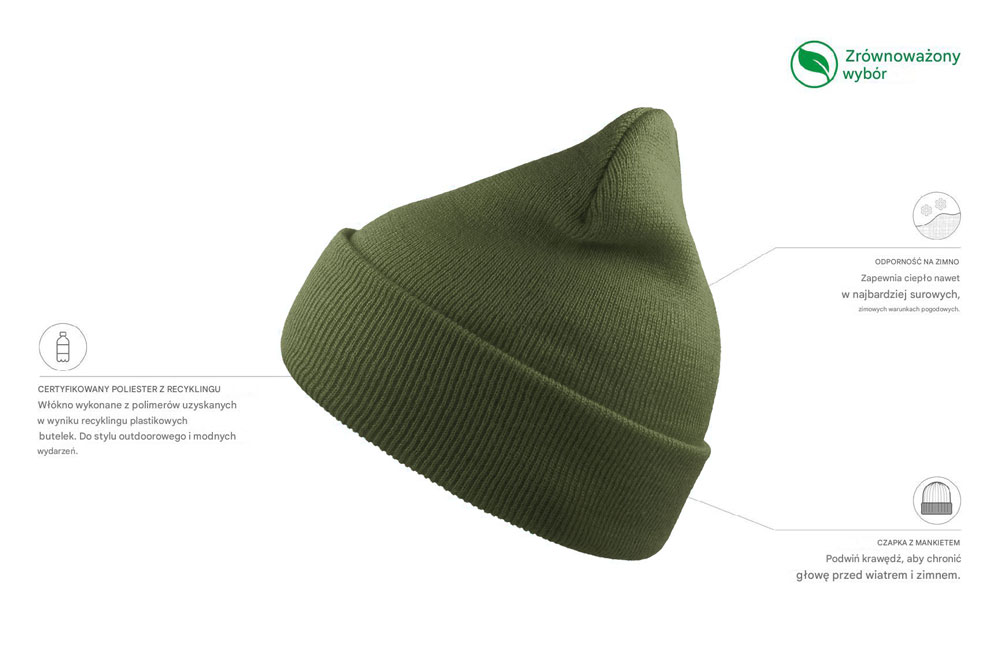 Czapka beanie z recyklingu - Moss