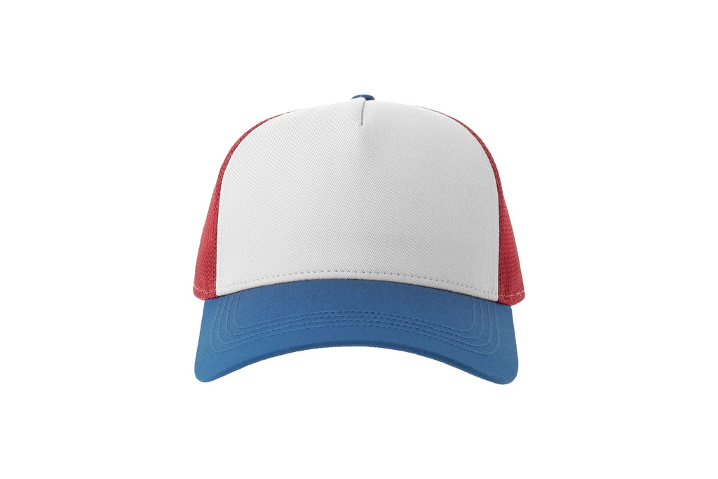 Czapka z daszkiem z recyklingu - White & Red & Royal