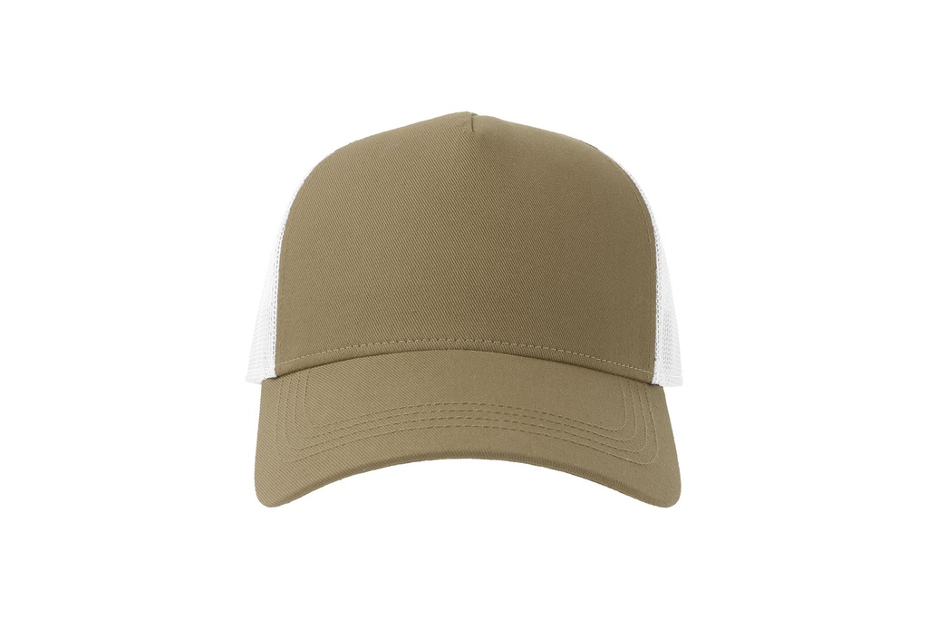 Czapka z daszkiem z recyklingu - Khaki & White