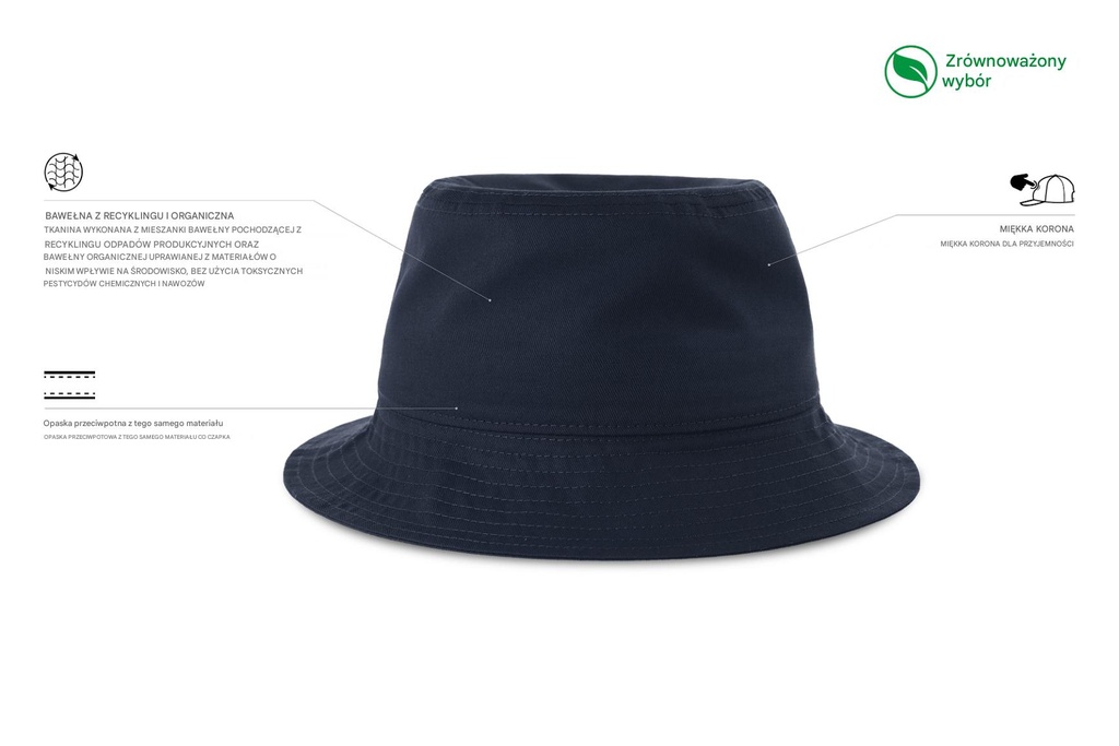 Bawełniany kapelusz typu bucket - Navy