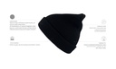 Ciepła czapka zimowa beanie z mankietem - Black