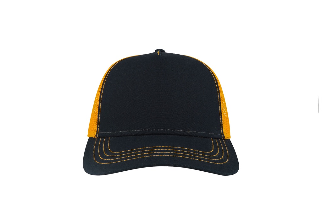 Czapka 5-panelowa z siateczką - Navy & Yellow