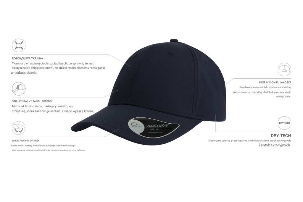 Czapka 6‑panelowa Snapback - Navy