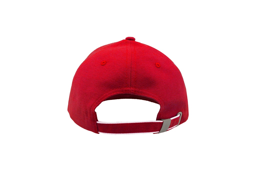 Czapka bawełniana 6-panelowa z kontrastowym daszkiem - Red & White & Navy