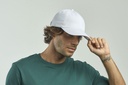 Czapka bawełniana 6-panelowa z klamrą - White