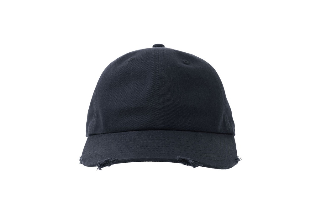 Czapka bawełniana z efektem zniszczenia - Navy