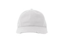 Czapka bawełniana z efektem zniszczenia - White