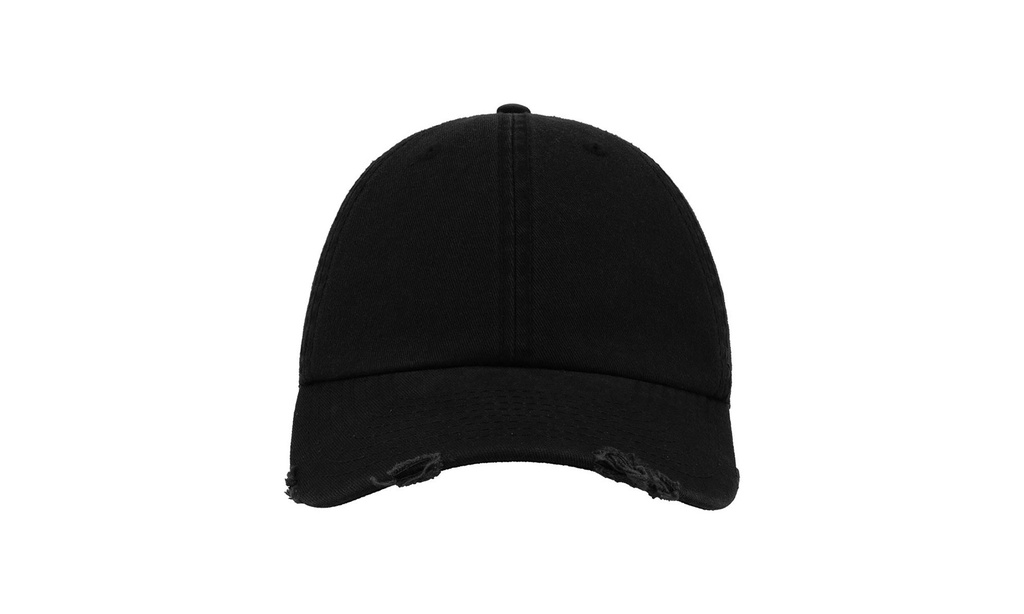 Czapka bawełniana z przetarciami - Black
