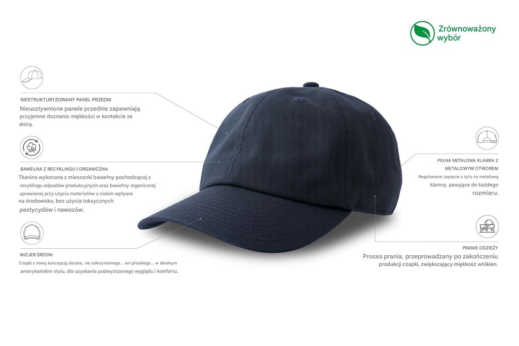 Czapka bawełniana z regulacją - Navy